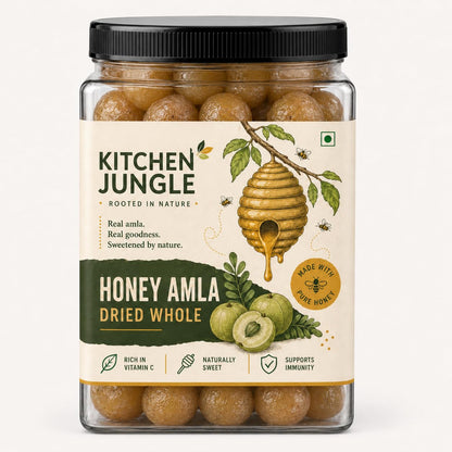 Kitchen Jungle Honey Amla Dried Candy 1000g | Sweet & Tangy Indian Gooseberry Candy | Traditional Avla Mukhwas | Soft Chewy Dried Amla Treat Toffee
