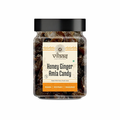 Vilaas Dried Honey Ginger Amla Candy | Low Processed And Sugar Free Amla, For Weight Loss And Immunity Booster | All Natural Ingredients