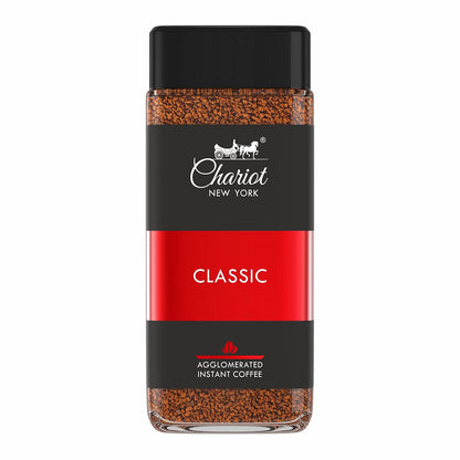 Chariot New York Classic Instant Coffee | 100% Pure Arabica Agglomerated Coffee | Rich Aroma, Smooth Taste | No Chicory | Premium Instant Coffee Jar