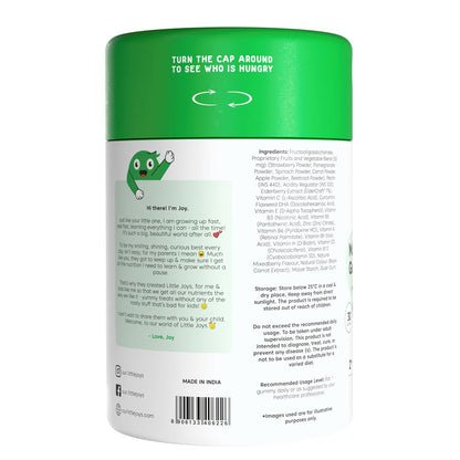 Little Joys Multivitamin Gummies for Kids (2-6 years) | Boosts Immunity, Supports Brain & Bone Health, Helps Fight Infections | Elderberry Flavour | No Added Sugar | 30 Gummies