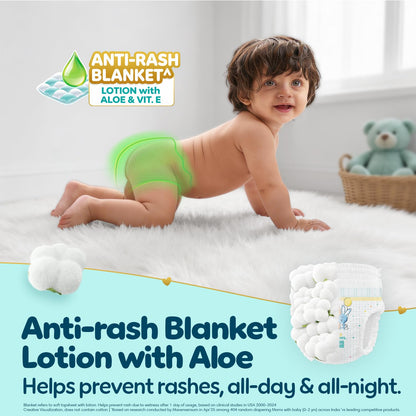 Pampers Premium Care Pant Style Baby Diapers M 54 Count | No Marks Design | Voted World #1 Softest Diaper | All in 1 diaper with 360 Cottony Softness