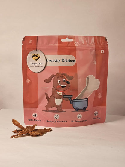 Tojo & Don Premium Crunchy Chicken Dog Treats, 100 g | 100% Natural Single-Ingredient Chicken | High-Protein Healthy Treats | No Preservatives | Vacuum Packed for Freshness | Dog Treats
