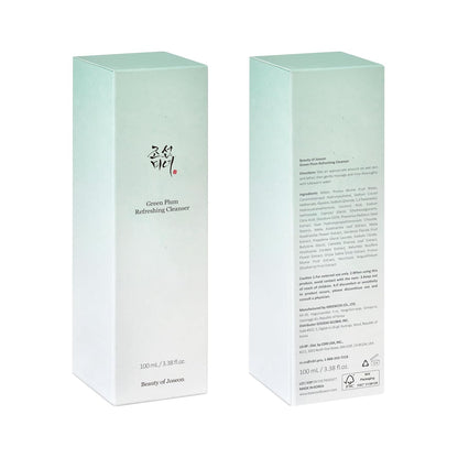 Two boxes of Green Plum Refreshing Cleanser on a white background