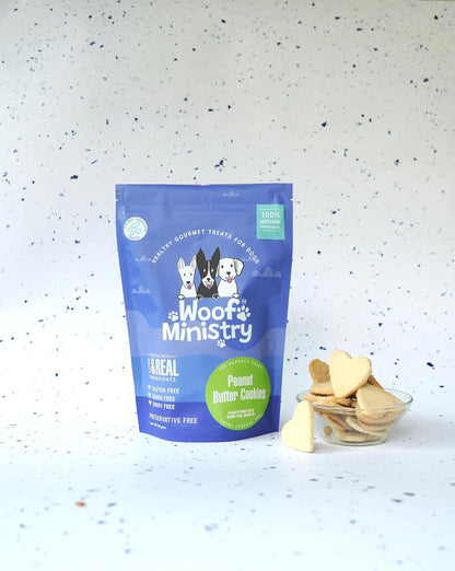 Woof Ministry Peanut Butter Cookies for Dogs, Minimal Ingredient Dehydrated Dog Treats (Veg Treats -100 Grams),All Life Stages