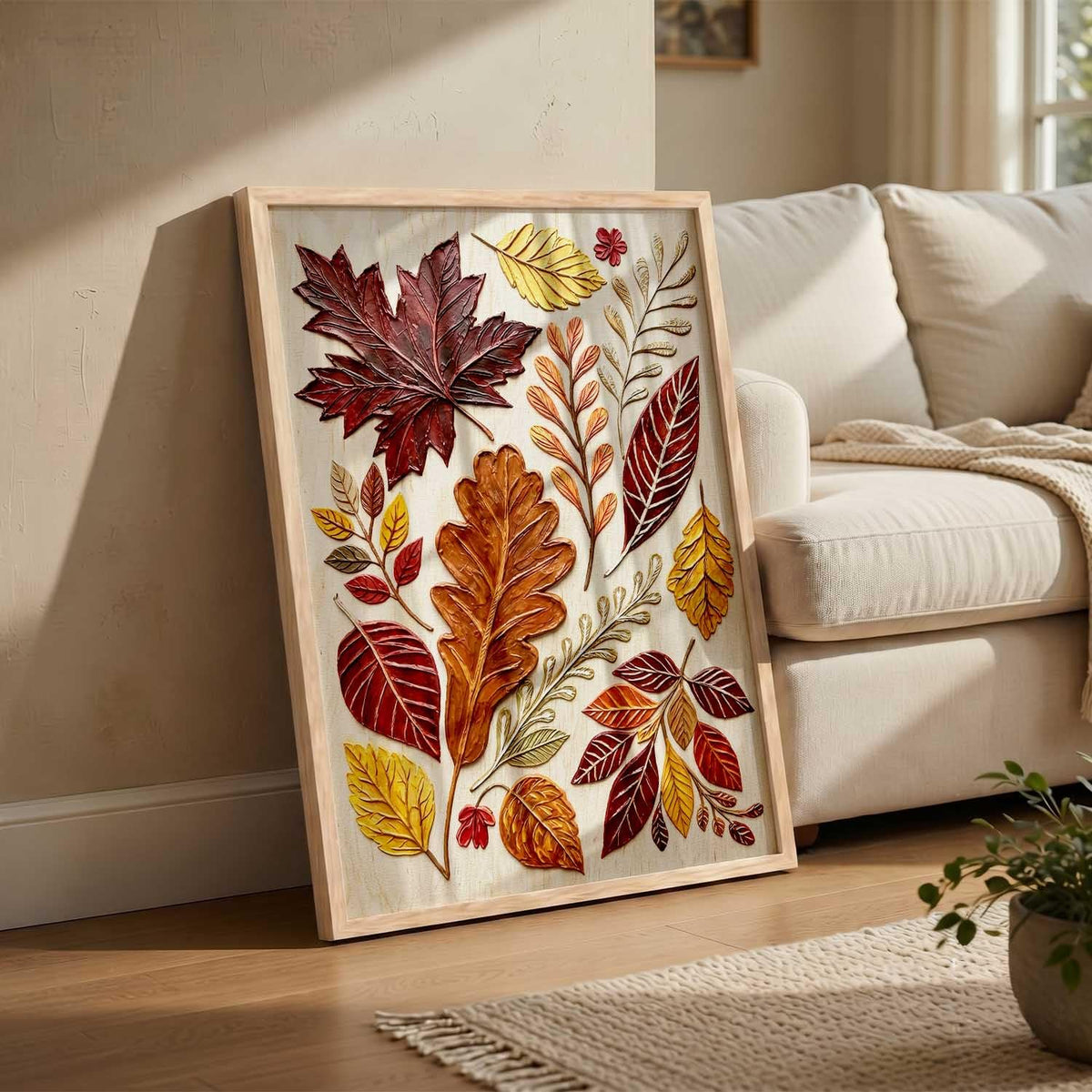 Abstract Floral Art WALL Framed Painting | Big Aesthetic WALL Framed Paintings for Living Room Bedroom Wall Decor (19x25 inch)