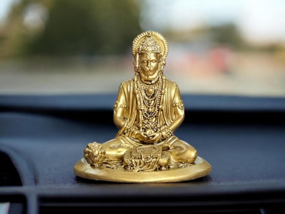 4 Inch Resin Hanuman Idol for Home Decor | Beautiful Bajrang Bali Murti for Home Temple, Car Dashboard, Gift Items | Bajrangbali Figurine Showpiece Sculpture for Office Desk