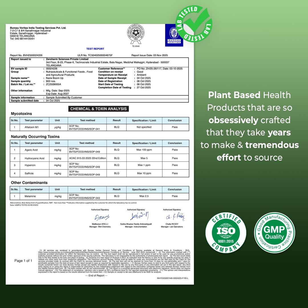 ZEROHARM Narie Boomup Capsules For Women| 60 Caps With Shatavari, Fenugreek & 4 More Ingredients To Support B-Care | Feel Healthy & Fuller Volume |Embrace Your Natural Beauty With This Powerful Blend