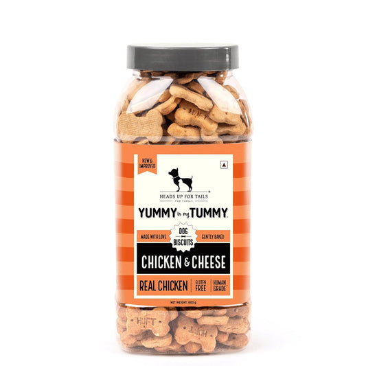 Yummy in My Tummy by HUFT Chicken & Cheese Dog Biscuits – 800 gm | Crunchy & Healthy Treats for Puppies & Adult Dogs | High-Protein Snack | Ideal Training Treat for All Life Stages Dogs