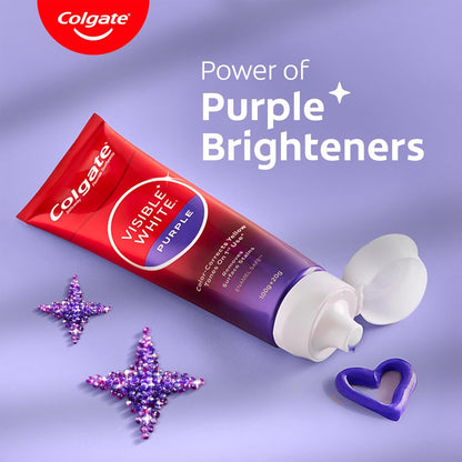 Colgate Visible White Purple Toothpaste (100g+20g) + Colgate Visible White Purple Teeth Whitening Serum, 40ml