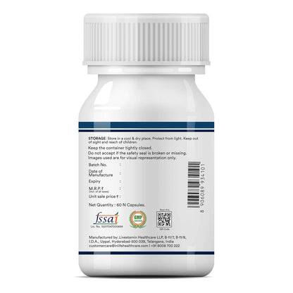 INLIFE B Complex Supplements B1, B2, B3, B5, B6, Biotin, with Vitamin B12, Folic Acid, Alpha Lipoic Acid, Inositol & Choline | For Energy & Metabolism | For Men Women - 60 Vegetarian Capsules