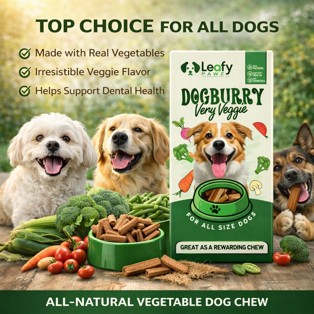 LeafyPaws Dogburry Dog Treats (35g) | Grain Free, Lactose Free, 100% Natural Reward Snack | No Added Preservatives | Healthy Training Treats for All Breeds (Very Veggie)