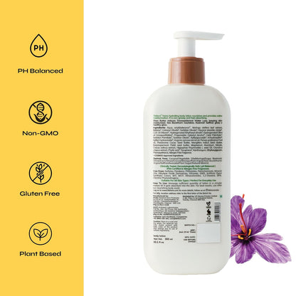 Tikitoro Teens Hydrating Body Lotion 100% Vegan with Shea Butter, Sea Buckthorn, Kashmiri Saffron Extract, Moisturises, Soothes & Nourishes Skin (Age: 11+ Years) (300 ml x 1)