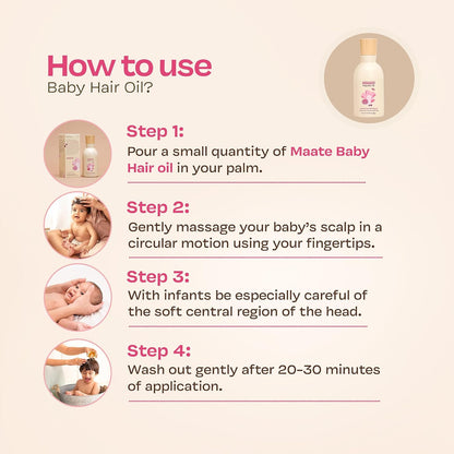 MAATE Baby Hair Massage Oil Baby Hair Growth and Scalp Conditioning Using Traditional Ayurvedic Methods, Cream, 150ml