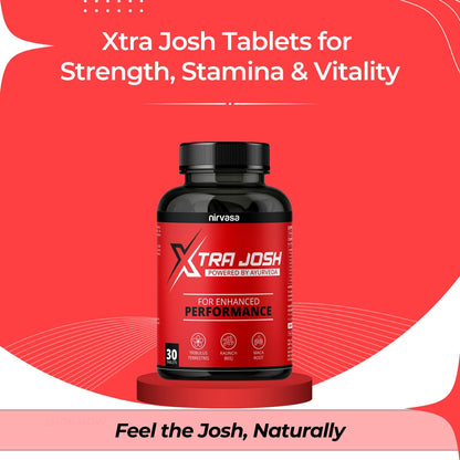 Nirvasa Xtra Josh Tablets for Men (30 Tabs) | Stamina, Energy & Performance Booster | Boosts Vitality, Strength & Endurance | Muscle Support, Enriched with Saponins