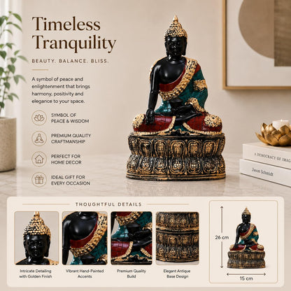 Elegant Buddha Statue for Home Décor (Pack of 1, Multi)