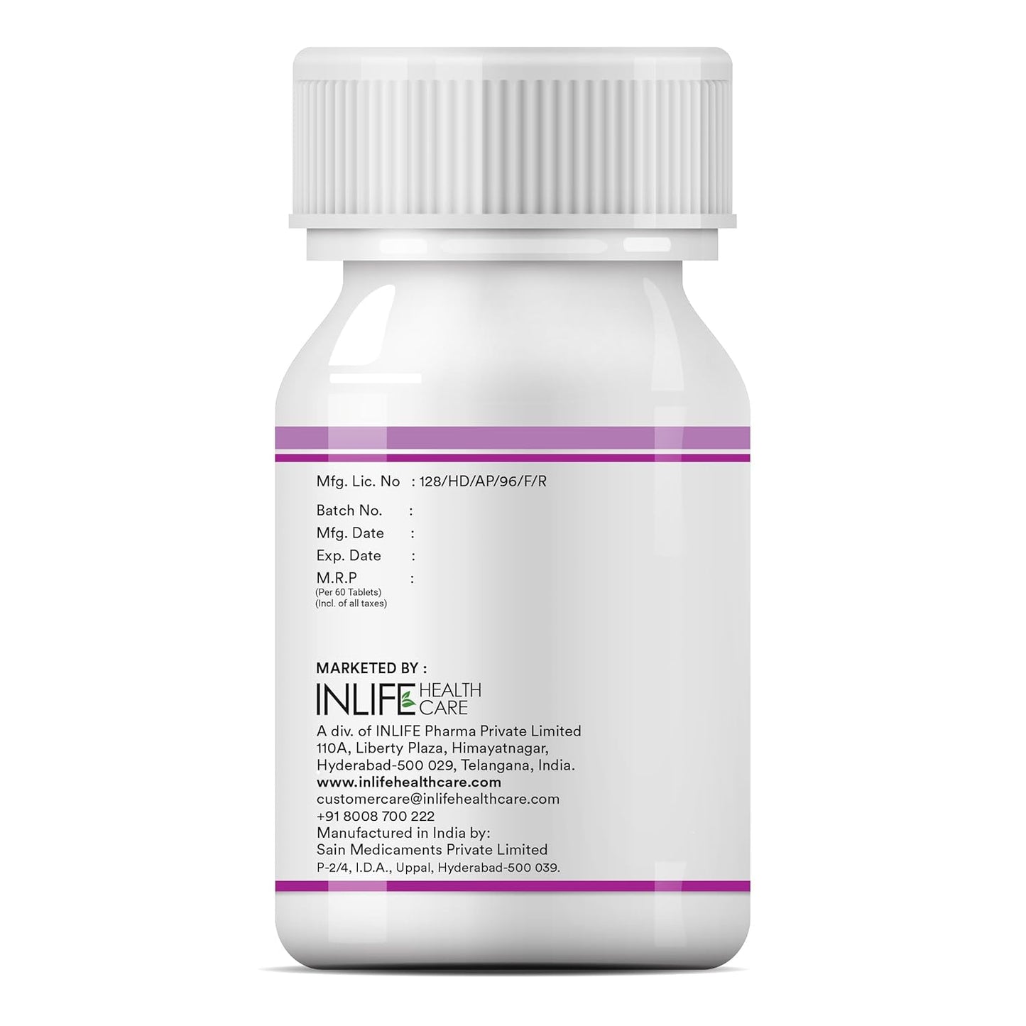INLIFE Vitamin B12 (Methylcobalamin) 1500mcg Supplement with ALA, Folic Acid, Vitamin D3 | Nerve and Brain Health for Men & Women – 60 Tablets(Pack Of 1, 60)