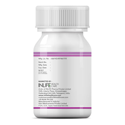 INLIFE Vitamin B12 (Methylcobalamin) 1500mcg Supplement with ALA, Folic Acid, Vitamin D3 | Nerve and Brain Health for Men & Women – 60 Tablets(Pack Of 1, 60)