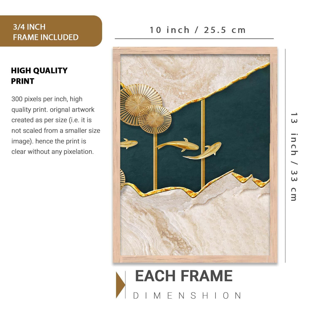 Modern Wall Art framed Painting for Wall Decoration - Wall Paintings for Living Room, Bedroom - Big Size Wall Painting Set of 3 (Art 6, 10x13 inch)