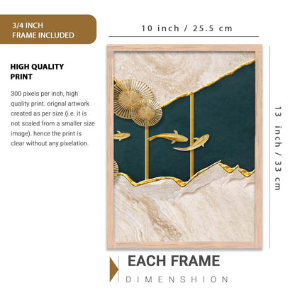 Modern Wall Art framed Painting for Wall Decoration - Wall Paintings for Living Room, Bedroom - Big Size Wall Painting Set of 3 (Art 6, 10x13 inch)