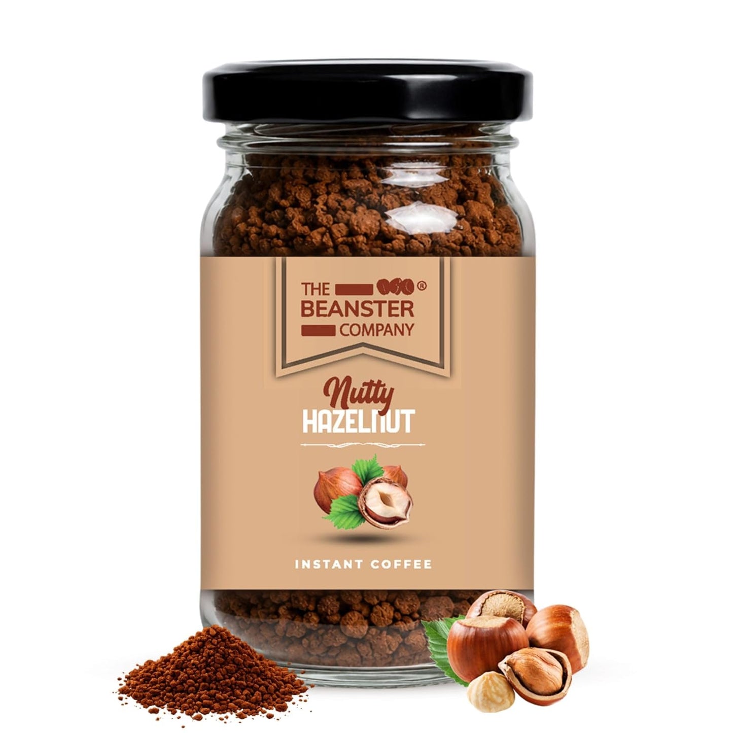 The Beanster Company Hazelnut Flavoured Instant Coffee, 50g