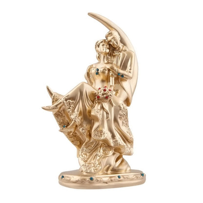 Romantic Moon Couple showpiece/Couple Statue Gifts for Wedding|| Couple Idol for Home Decor || Couple Gifts for Lovers|| Wedding Gift Item || Couple showpiece for Home Decor(Silver)