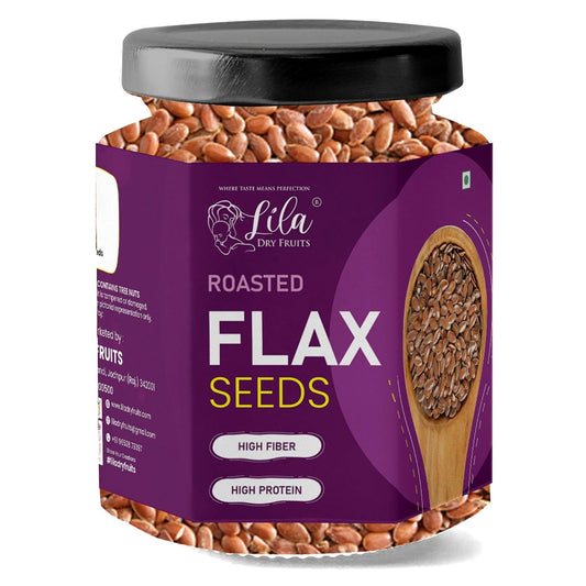 LILA DRY FRUITS Roasted Flax Seeds | Crunchy Healthy Seed for Daily Use Premium Roasted Alsi Seeds for Salads Smoothies Baking & Snacking Perfect for Gifting