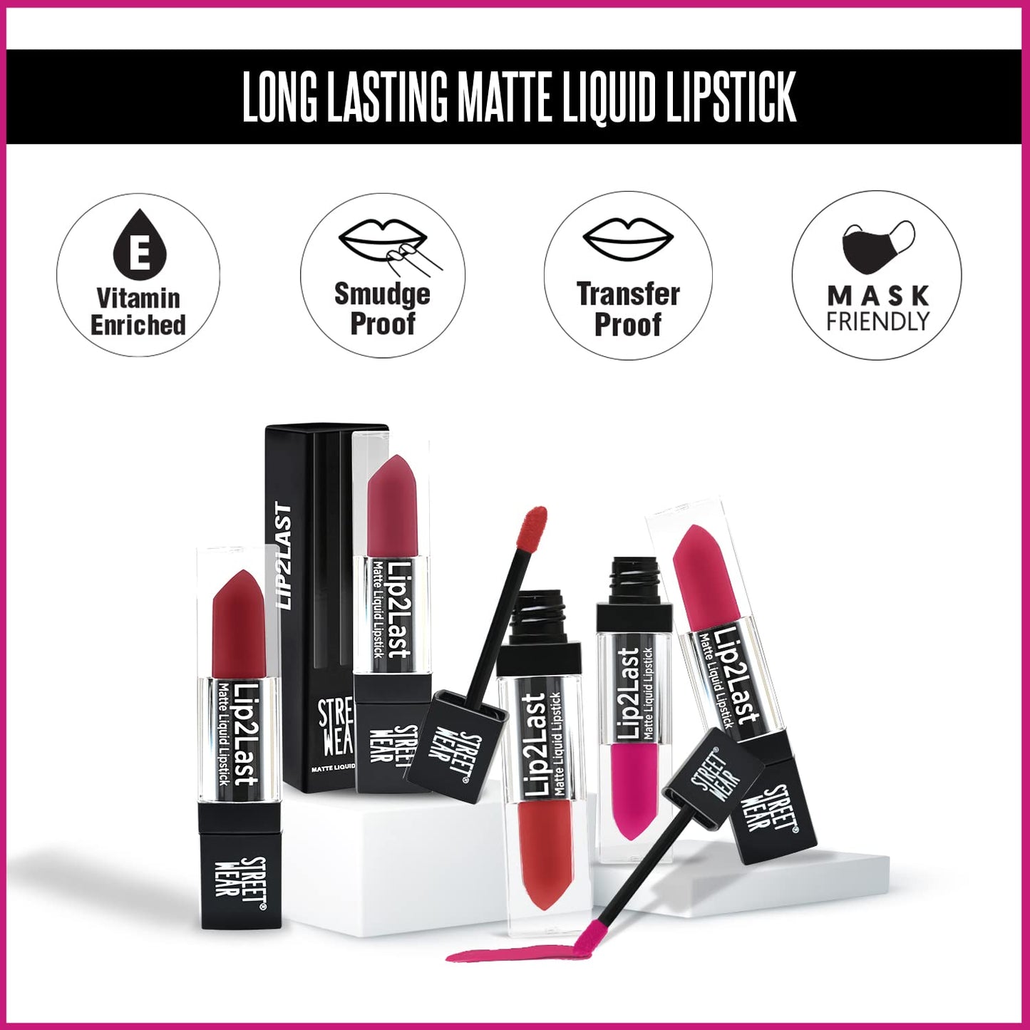 STREET WEAR Lip2Last Matte Liquid Lipstick -Fleek Rust (Red) - 5 ml - Transferproof, Smudgeproof, Mask Friendly, Non-Drying Formula, Enriched With Vitamin E - Lasts AM To PM!