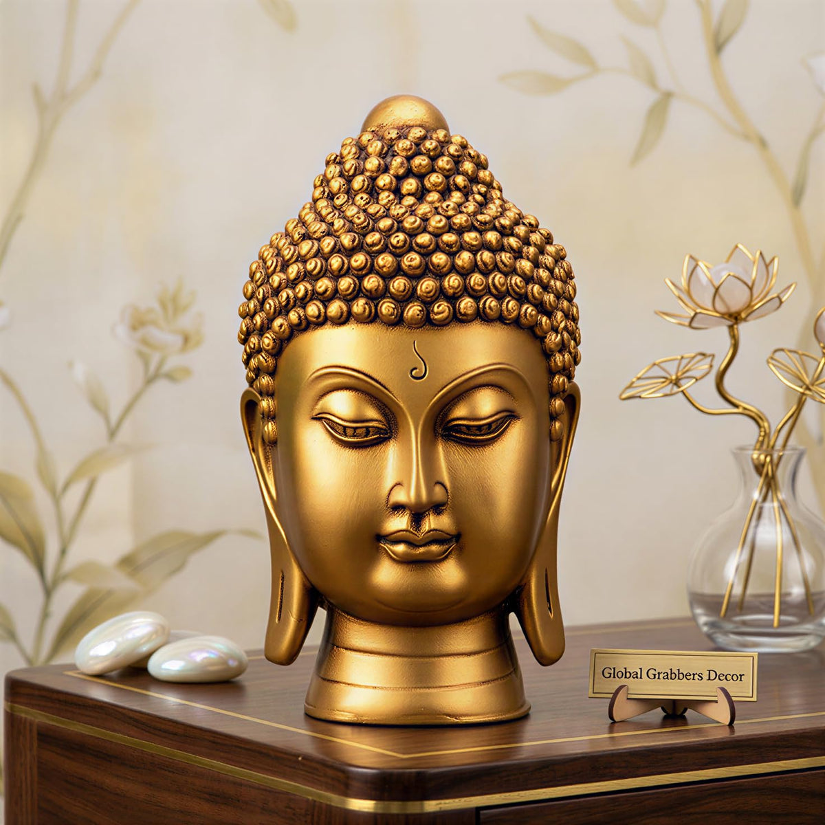 Buddha Idol Statue | Show Pieces for Home Decor Living Room (GOLDEN4)