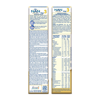 Nestlé NAN EXCELLAPRO Nan Stage 3 Follow-Up Formula Milk Powder For Babies, 12-24 months, With DHA, ARA, 400g Pouch in Box