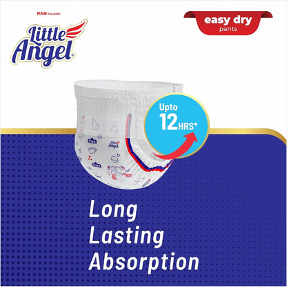 Little Angel Baby Easy Dry Diaper Pants With 12 Hrs Absorption Large Size, 9-14 Kgs - L (62 Pieces)
