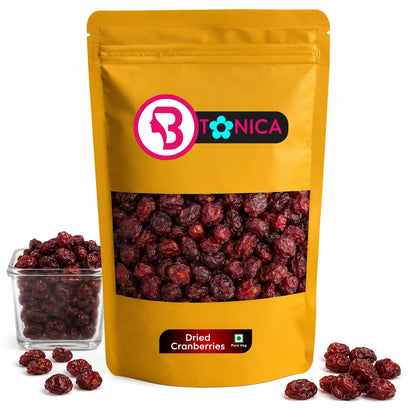 Btonica Unsweetened Cranberries – Non-Sugar Coated Whole Dried Berries | No Added Sugar, No Preservatives