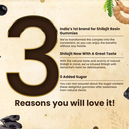 Neuherbs Pure Himalayan India's First Shilajit Resin Gummies To Improve strength, Stamina & Energy - 30 Shilajit Gummies