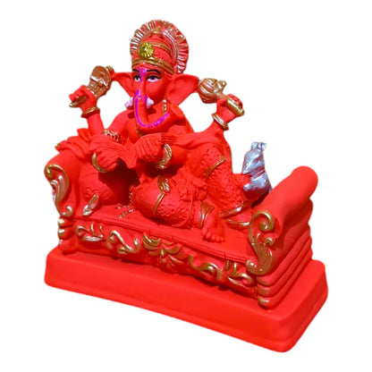 Ganesha Ganesh Ganpati Gajanan Statue Idol Murti Gift Item Decorative Showpiece Multicolor Polyresin Pack of 1 (B15)
