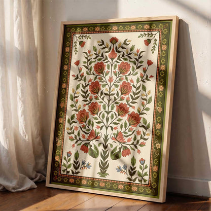Art Wall Painting Indian Traditional Madhubani With Frame Home Decoration For Living Room Bed Room Hotel Wall Decor Digital Reprint (14X20 inch)
