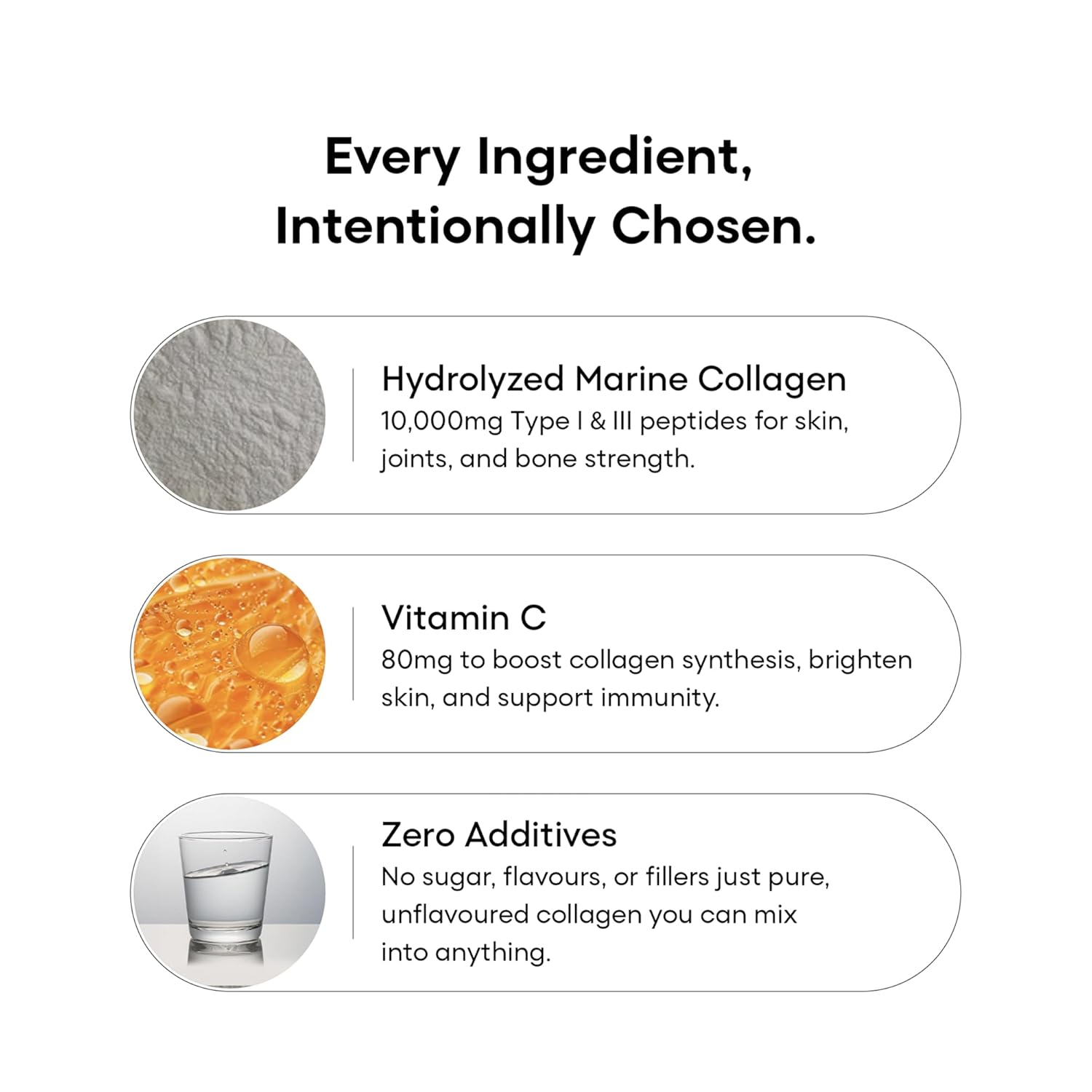 Product label detailing ingredients with images and text on a white background