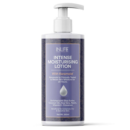 INLIFE Intense Moisturizing Lotion for Dry Skin | Shea Butter Body Lotion | Face, Body | Ultra Hydrating Moisturizer | Bottle with Pump - 250ml
