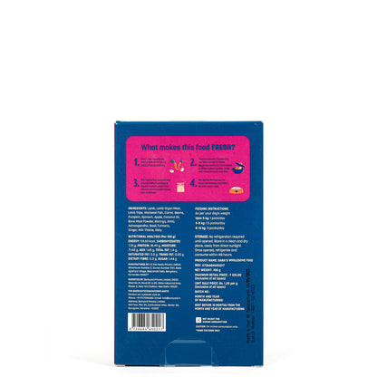 Sara's Wholesome Food by HUFT Grain-Free Lamb & Apple Dog Food – 100 gm | Human Grade Ingredients | Gluten Free | Balanced Meal | Suitable for Adults & Puppies, Complete Nutrition