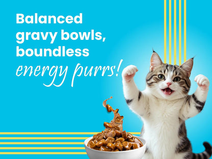 BARK OUT LOUD- Mackerel & Duck Wet Cat Food | Grain-Free Chunks in Gravy | Salmon Oil, Pumpkin & Taurine | All Breeds 85g (Pack of 1)