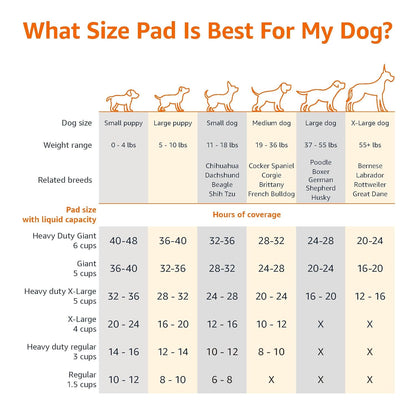AmazonBasics Pet Pee Pads for Potty Training| Standard | Regular 56 x 56cms | 50 Pieces | Leak-Proof Quick Dry Design, 5-Layer Design, for Small Dogs and Puppies (Standard, Regular Size, 50 Pads)