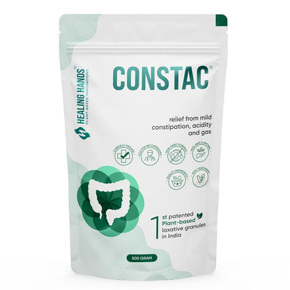 Healing Hands Constac for Relief in Mild Constipation - Mild, Safe, Clinically Proven Ayurvedic Granules 500g Pouch