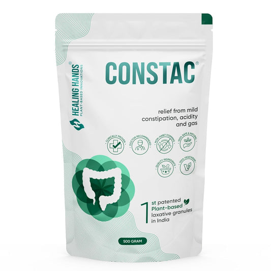 Healing Hands Constac for Relief in Mild Constipation - Mild, Safe, Clinically Proven Ayurvedic Granules 500g Pouch
