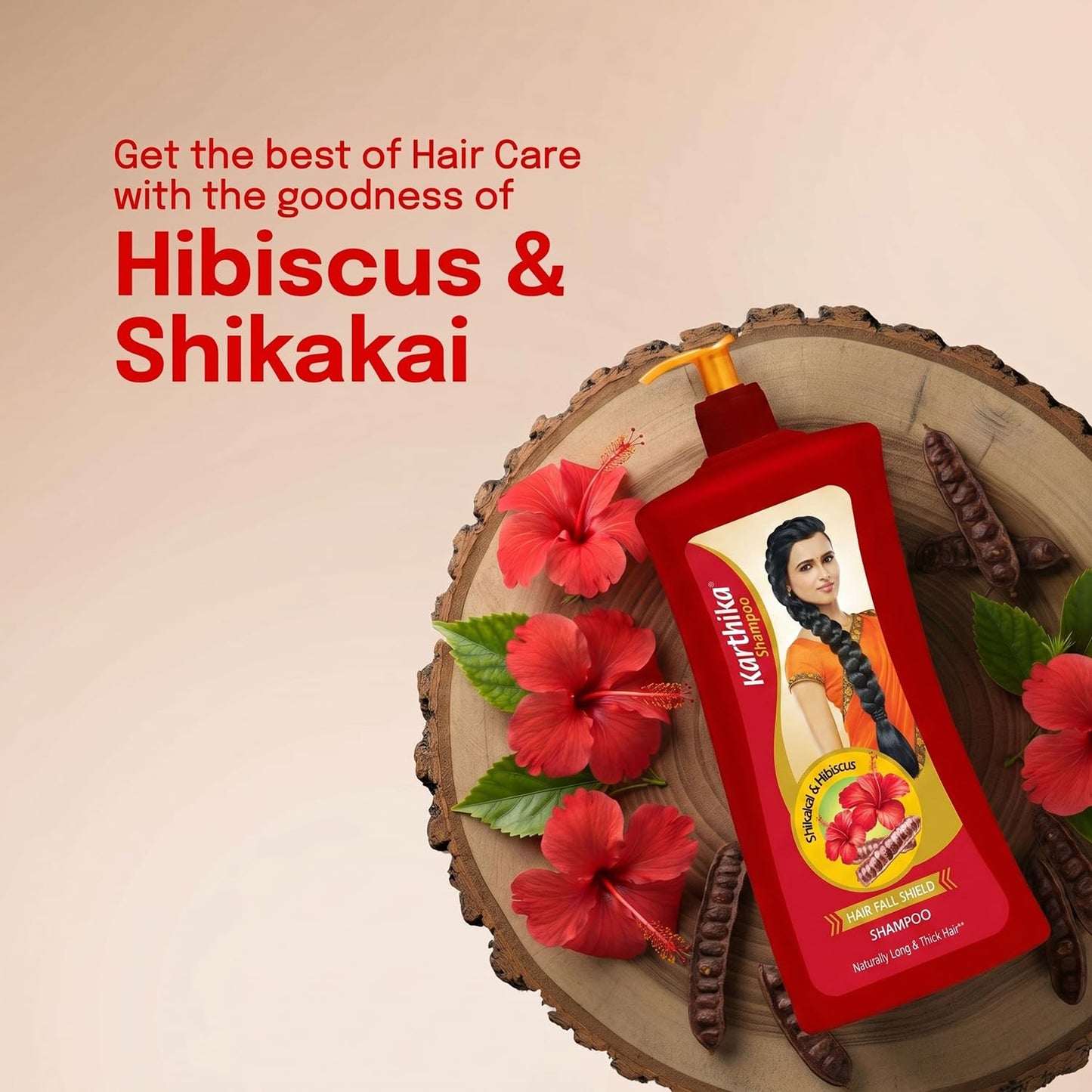Karthika Hairfall Shield Shampoo with Shikakai & Hibiscus – 1L | Herbal Anti-Hairfall Shampoo for Strong & Healthy Hair | Natural Care for Men & Women