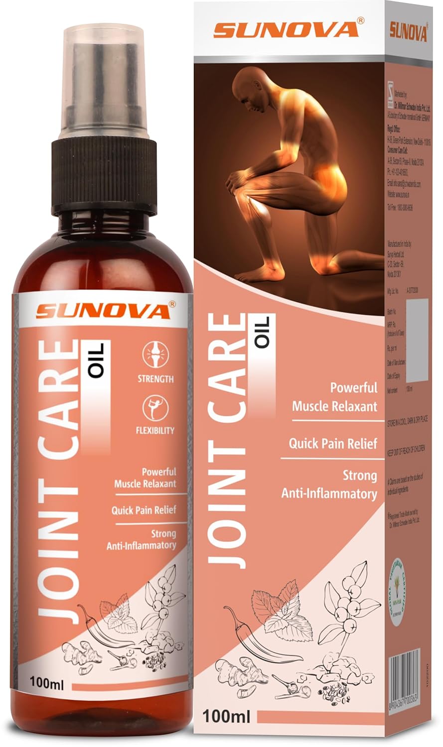 SUNOVA Joint Care Capsules, A Joint Health Support Supplement Made with Boswellia Serrata Extract and 30% AKBA for Strengthening Bones and Relieving Joint Discomfort, 60 Veg Capsules