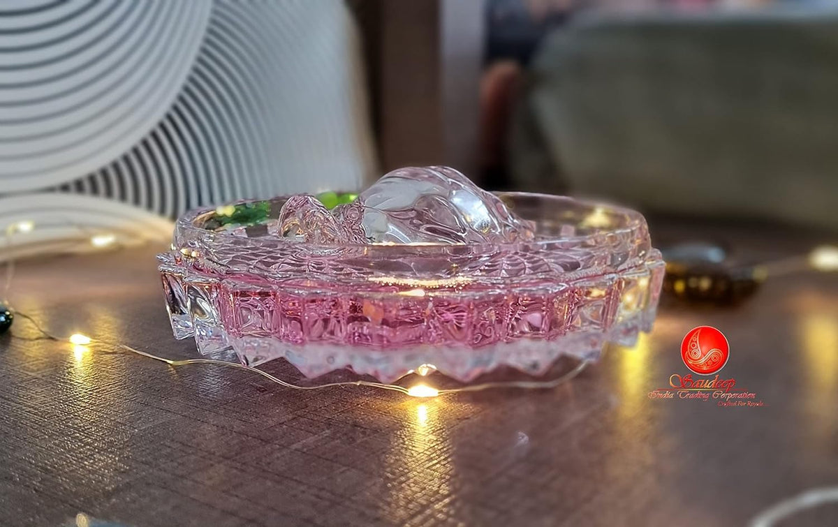 SAUDEEP INDIA Vastu Feng Shui Crystal Turtle Tortoise with Plate for Good Luck Feng Shui Tortoise Turtle (Turtle for Couple)