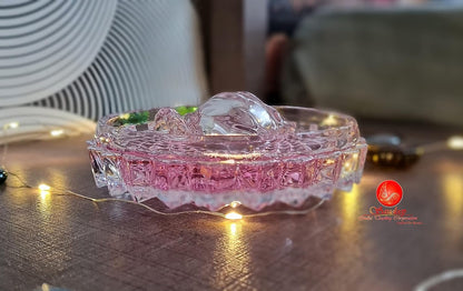 SAUDEEP INDIA Vastu Feng Shui Crystal Turtle Tortoise with Plate for Good Luck Feng Shui Tortoise Turtle (Turtle for Couple)