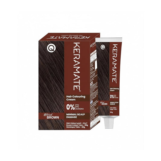 Keramate Hair Colouring Cream – Natural Brown, No Ammonia, No PPD, No PTD | Safe, Long-Lasting Hair Color
