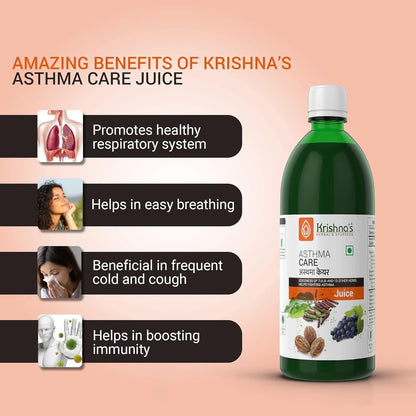 Krishna's Herbal Asthma Care Juice With Goodness of Tulsi & 13 other Herbs for Ease Breathing, Boost Immunity - 1000 ml (Pack of 1)
