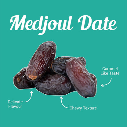 Notty Nuts -FOR A HEALTHY LIFE Medjoul Dates 250 gm| Jumbo Size Khajur/Khajoor | No Artificial Colours | Naturally Sweet | Premium dates dry fruits (Pack of1)