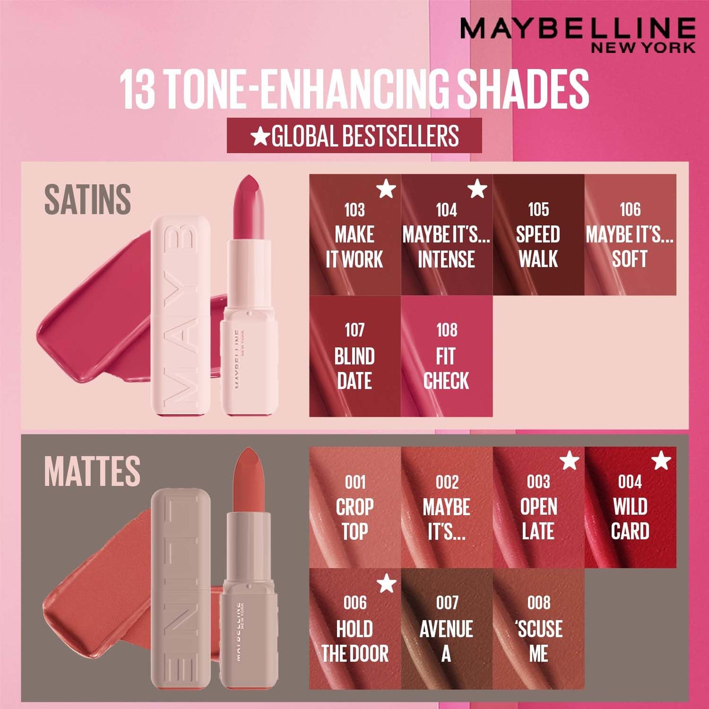 Maybelline New York Serum Lipstick (Satin) weightless hydration, One-swipe bold color, Mauve - 107 Blind Date, 4.2g