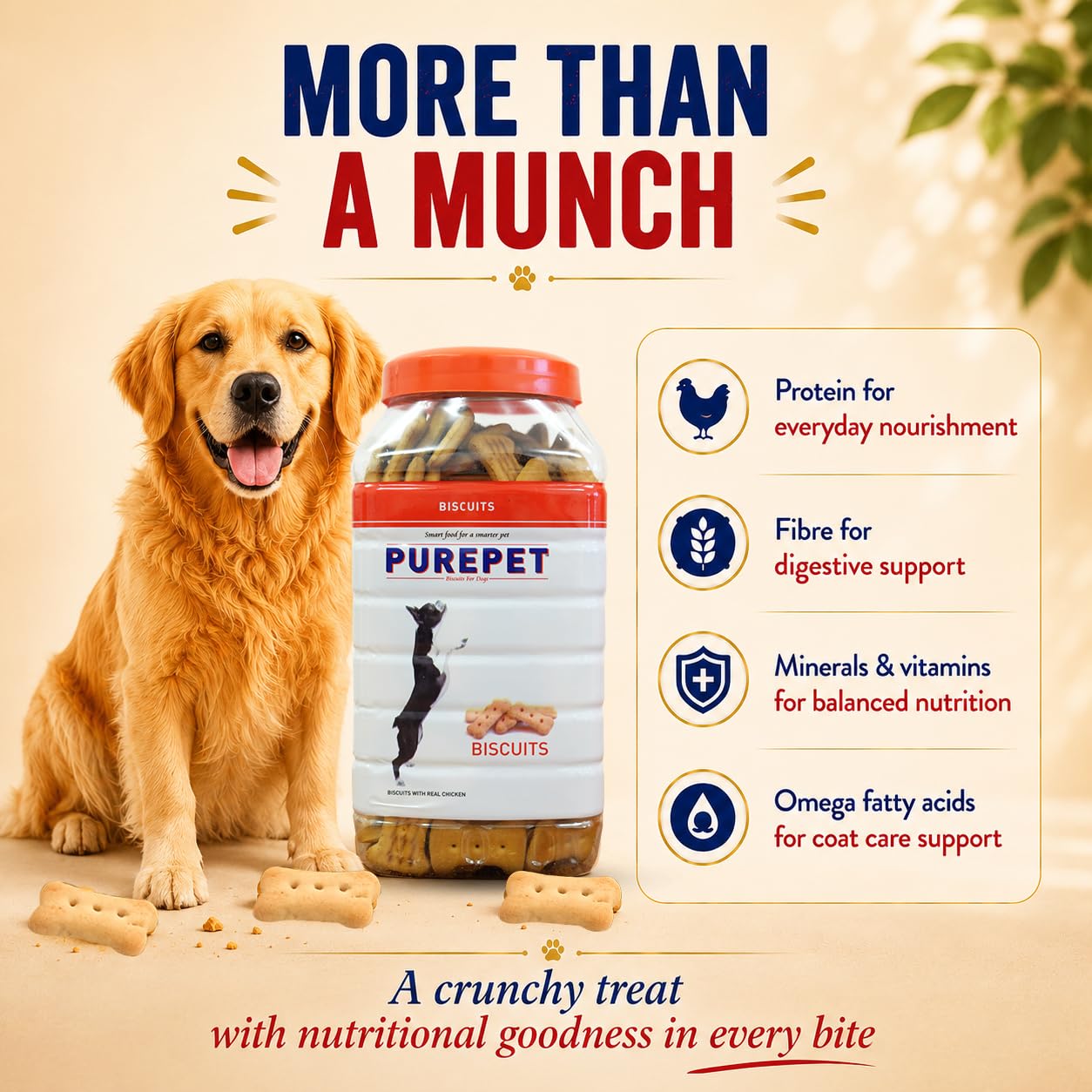 Purepet Dog Treats Biscuits for All Life Stages 800g Pack | Real Chicken Flavour | Active Behaviour | Oral Health |Training and Behaviour